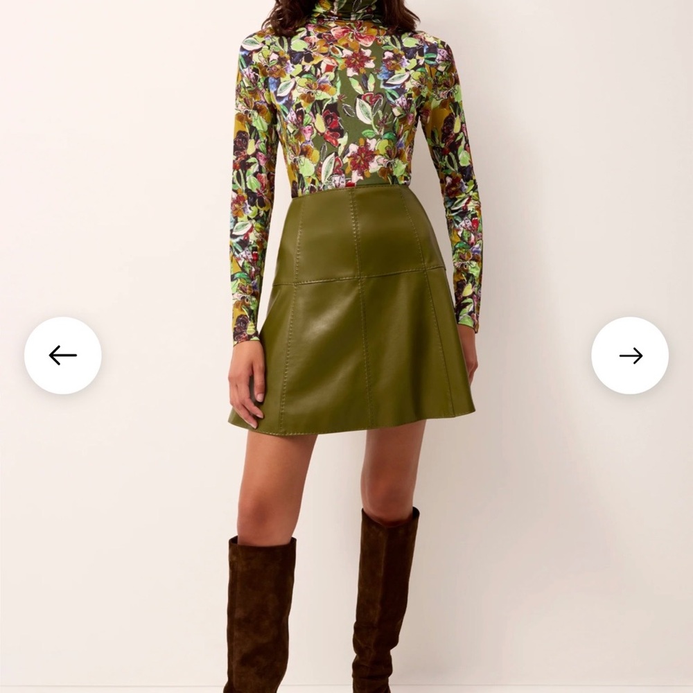 Marie Oliver Olive Green Mini Skirt - Picture 5 of 6